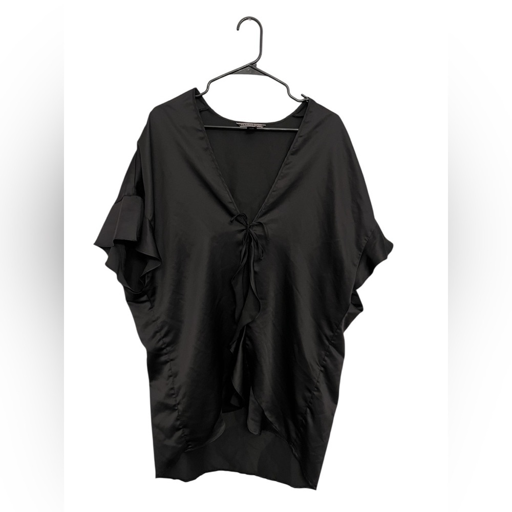 Victoria’s Secret Love VS Black Satin Robe One Size
